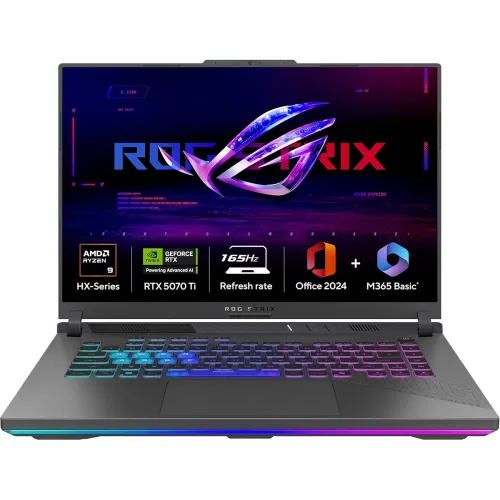 Image of ASUS ROG Strix G16, AMD Ryzen 9 8940HX Gaming Laptop (RTX 5070 Ti/140W TGP/16GB RAM/1TB SSD/FHD+/16\'/165Hz/90WHrs/Windo