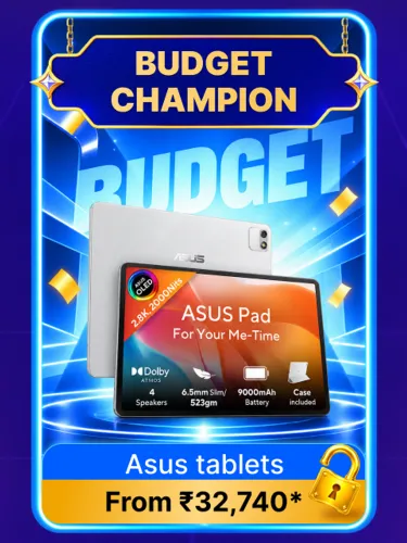 Image of Asus Tablets From ₹32,740 on Flipkart Big Billion Days Sale