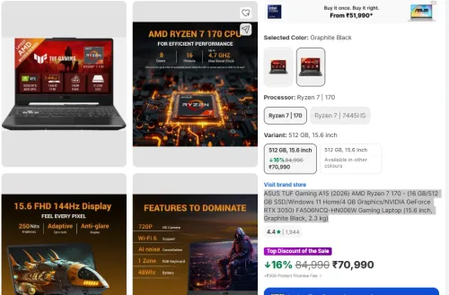 Image of ASUS TUF Gaming A15 (2026) AMD Ryzen 7 170