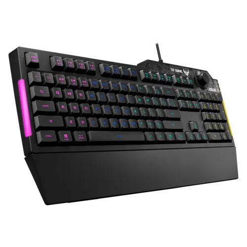 Image of ASUS TUF K1 Wired Gaming Keyboard with Backlit Keys (Spill Resistant, Black)