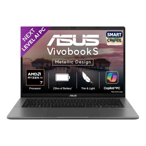 Image of ASUS Vivobook S14, Smartchoice, AMD Ryzen AI 7 350, 16GB RAM, 1TB SSD, OLED, 14inch, Windows 11, Office24, M365 Basic (1