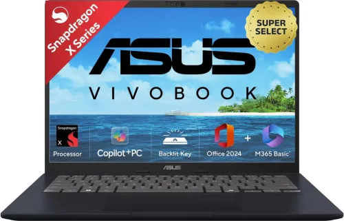 Image of ASUS Vivobook 14 2025 Snapdragon Thin Laptop (16 GB/512 GB SSD)