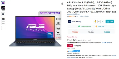 Image of ASUS Vivobook 15 2024 (16GB/512GB SSD) Laptop