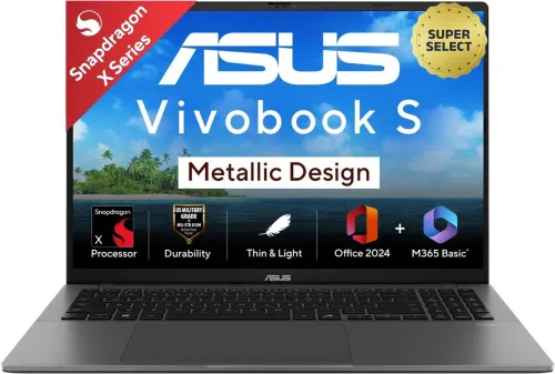 Image of ASUS Vivobook S16 16inch Snapdragon Laptop (16GB/512GB SSD)
