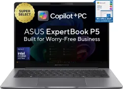 ASUS Expertbook P5 Full metal AI PC with 1 Yr ADP Intel Core Ultra 7 356H - (32 GB/1 TB SSD/Windows 11 Home) P5405CAA-NZ0099WS Laptop (14 inch, Misty Grey, 1.40 kg, With MS Office)
