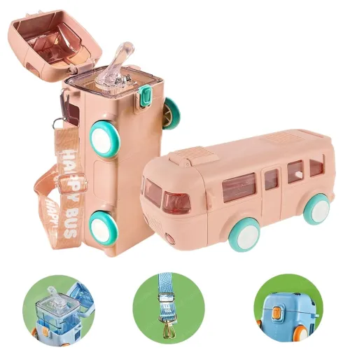 Image of Atarangi Silicone Bus-Shaped Kids Water Bottle