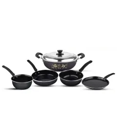 ATEVON Cast Iron Coockware Set 26cm (Medium_Black)