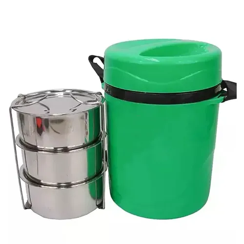 Image of ATEVON Collection - Stainless Steel Insulated 3-Tier Lunch Box