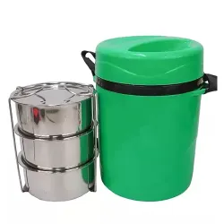 ATEVON Collection - Stainless Steel Insulated 3-Tier Lunch Box