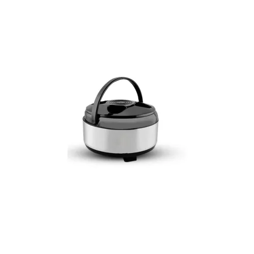 Image of ATEVON Hot-Pot Insulated Casserole Set - Stainless Steel with Plastic Cover, Leak Proof, Medium, 4500 ml, Silver