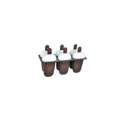 ATEVON Plastic Ice Candy Maker Kulfi Maker Moulds Set with 6 Cups (Multicolour)