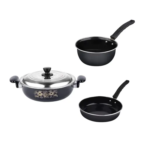 Image of ATEVON Nonstick Cookware Gift Set , 4 Pieces Kitchen Set(Black)