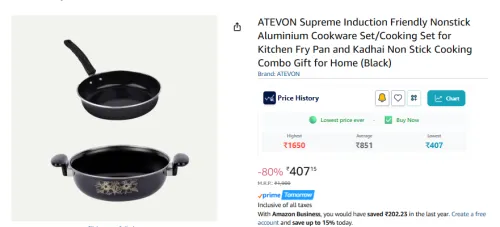 Image of ATEVON Supreme Induction Friendly Nonstick Aluminium Cookware Set 