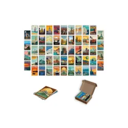 ATEVON Vintage City Travel Wall Collage Kit – Set of 54