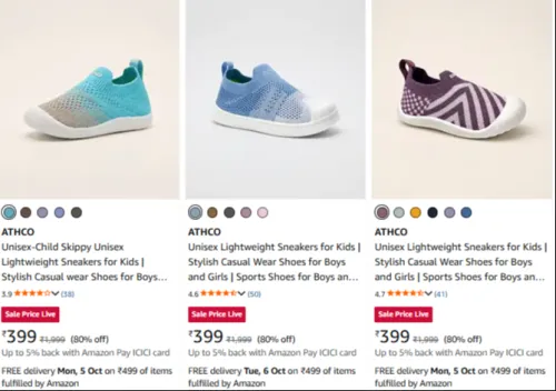 Image of ATHCO Unisex-Child Skippy Unisex Lightwieight Sneakers for Kids