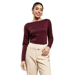 ATHENA LIFESTYLE Purple Regular Sleeves Solid Casual Top