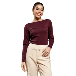 ATHENA LIFESTYLE Purple Regular Sleeves Solid Casual Top