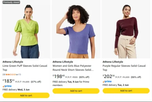 Image of ATHENA LIFESTYLE Women's Top Starting @ ₹183