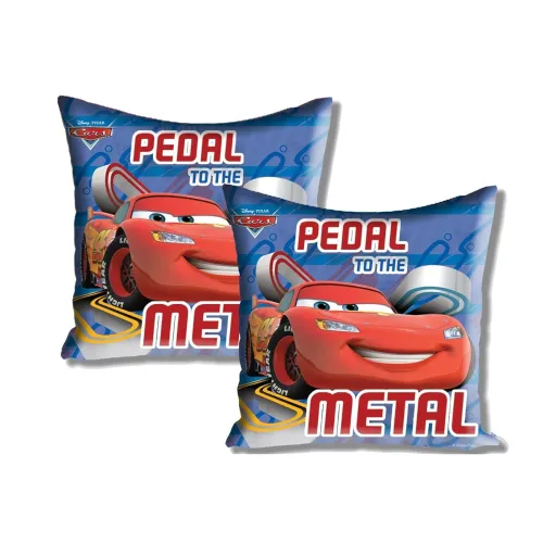 Image of Athom Disney Cars Cushion Covers Set, 16x16 Inch (2 Pc, Blue)