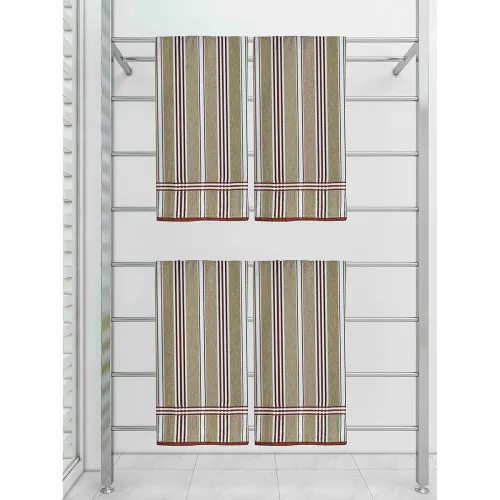 Image of Athom Trendz Ecosaviour Striped Cotton Bath Towel