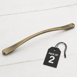 Atom 11.8 Inch Zinc Handle | Antique Finish | Wardrobe Grip, Drawer Pull, Cupboard Bar, Cabinet Fitting | Pack of 2 | CH-548