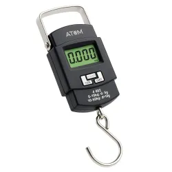 ATOM A 302 Electronic Digital Hanging Stainless Steel Hook Luggage Portable Scale with LCD Display For Industrial Fishing Factory Use Capacity 50Kg