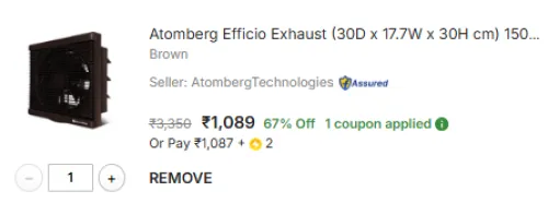 Image of Atomberg Efficio Exhaust 150 mm Exhaust Fan 