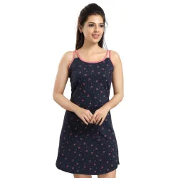 ATTEMPT Womens Cotton Sleeveless Nighty/Nightgown/Sleepwear/Sleeveless