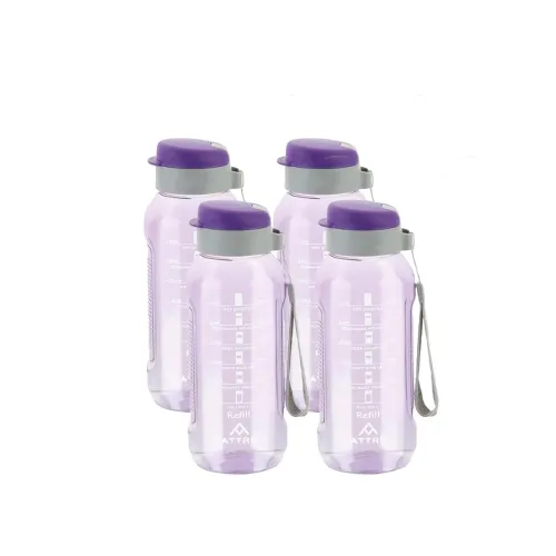 Image of ATTRO Ultra Pro Motivational 1-Liter BPA-Free Water Bottle with Leak-Proof Flip-Top Cap, Nylon Strap and Stylish Color f