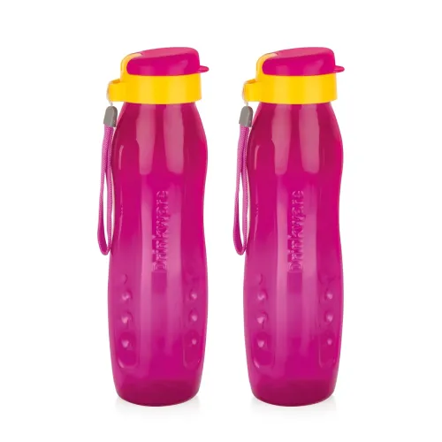 Image of ATTRO Drinkware 1-Liter BPA-Free Water Bottle with Leak-Proof Flip-Top Cap, Nylon Strap and Stylish Color for Daily Hydr