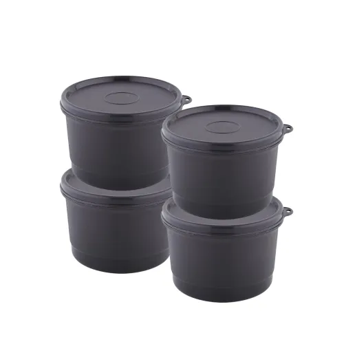 Image of ATTRO Set of 4 Micron Stainless Steel Double Wall Storage Containers Airtight & Leak Proof Containers for Office Use, Sc