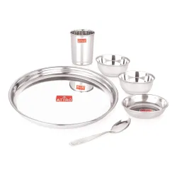 Attro 6 Pieces Smart Stainless Steel Dinnerware Dinner Set