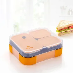 ATTRO Admire 3 Compartment Stainless Steel Lunch Box BPA Free