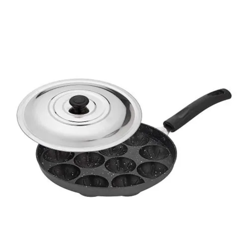 Image of Attro Aluminium Non-Stick 12 Cavity Grill Appam Patra Paniyarakkal One Side