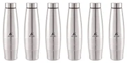 Attro Aqua Stainless Steel Water Bottle,Set of 6,1000 ml,Silver