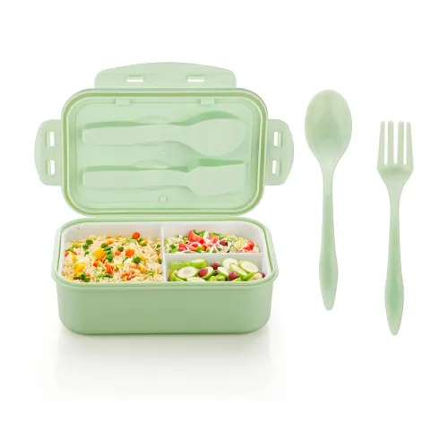 Image of Attro Carbon Lunch Box with 3 Compartment