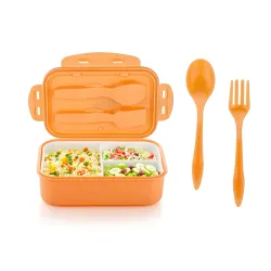 Attro Carbon Lunch Box (Peach, 1100ml)