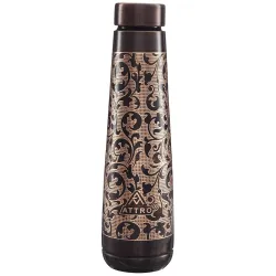 ATTRO Arth Copper Bottle Design Boosts Immunity Leakproof & Lightweight |Anti-Bacterial, BPA Free with Secure Cap for School, Travel, Gym & Work 900ml Vintage Carving