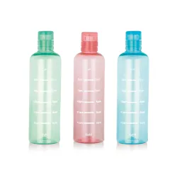 ATTRO Crystal 600ml Plastic Water Bottle BPA Free Leakproof, Fridge Safe with Time Marker to Track Hydration, Encourages
