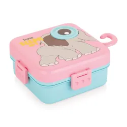 ATTRO Festive Super Elephant Lunch Box 2 Layer Plastic Lunch Box Comes with 1