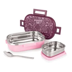 Attro Food Time Stainless Steel Lunch Box (2 Containers, 750ml & 250ml)