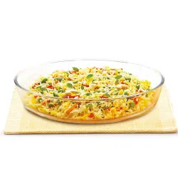 ATTRO Glassox Borosilicate Oval Glass Baking Dish Micorwave Oven Safe Freezer Safe Baking Tray Serving Dish Bakeware- 2400ml