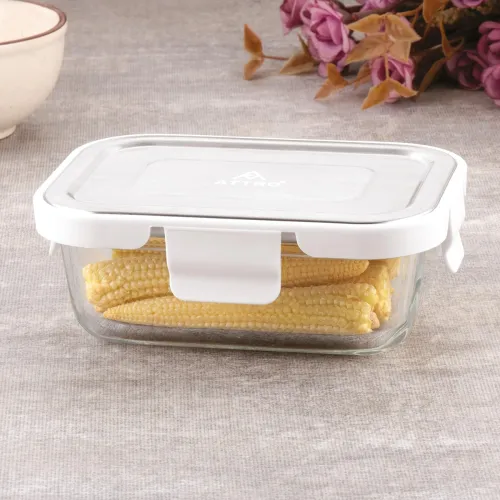 Image of ATTRO Glassox Borosilicate Rectangular Glass Lunch Box 370ml