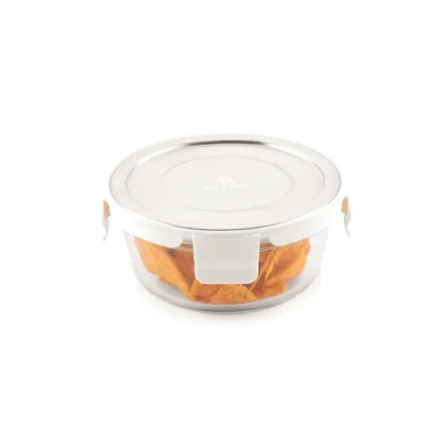 Image of ATTRO Glassox Borosilicate Round Glass Lunch Box (400ml)