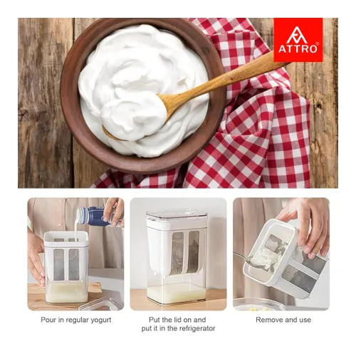 Image of ATTRO Greek Yogurt & Curd Maker (1100ml, White)