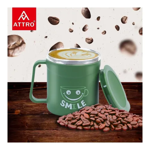 Image of Attro Happy Stainless Still Mug for Hot Coffee 300 Ml