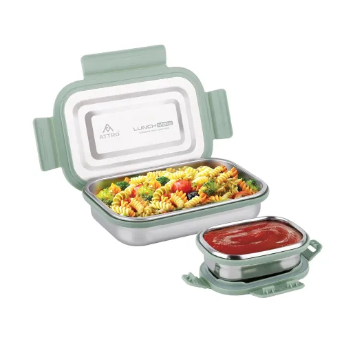 Image of ATTRO Lunchmate Stainless Steel Airtight Leak-Proof Lunch Box