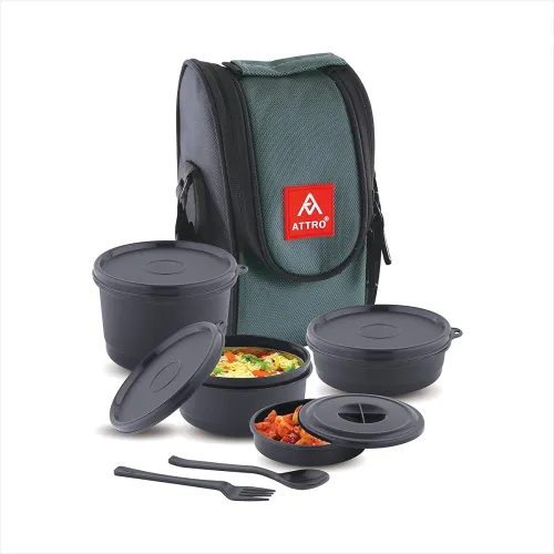 Image of Attro Micron Stainless Steel Double Wall Lunch Box