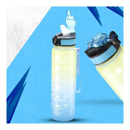 Image of Attro Motivational 1 Liter Quotes & Time Marker Dual Colour Sports Plastic