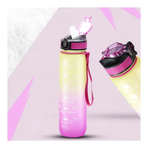 Image of Attro Motivational 1 Liter Quotes & Time Marker Dual Colour Sports Plastic Bottle